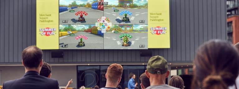 Outdoor Gaming On The Big Screen At Merchant Square