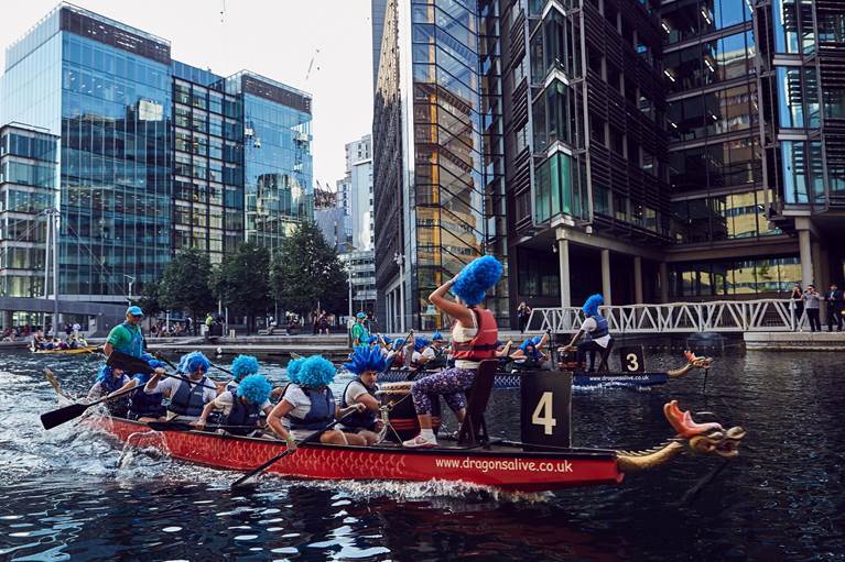 Children Dragon Boats Race on London Canal